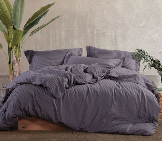 Nef-Nef Homeware Комплект Плик за Завивка Памучен Кинг Сайз с 2 Калъфки 240x220 Elements Сив