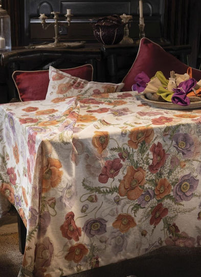 Tessitura Toscana Telerie Τραπεζομάντηλο Λινό Poppy Μωβ 85x85εκ.