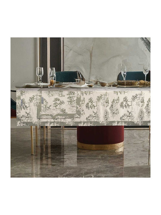 Das Home Tablecloth 3015 Ecru, Olive 170x300cm