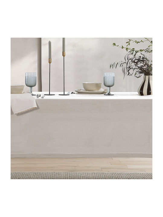 Nef-Nef Homeware Cotton Tablecloth Steady Ecru 180x180cm