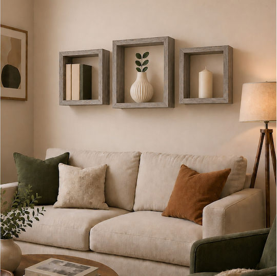 Rafturi Cubes Stejar (3 Bucăți) 30x11.8x30 cm