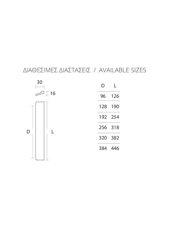 Convex 797 Handle Furniture Flush Handle made of Metallic Checkmate Black 318mm (Center Distance 256mm) 797-256S19S19 1pcs
