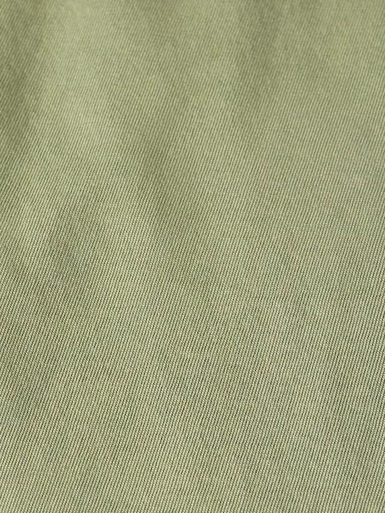 Summer Midi Dress with Tearing in Green