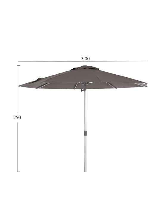 Professional Round Aluminum Parasol Gladell Grey Φ3m