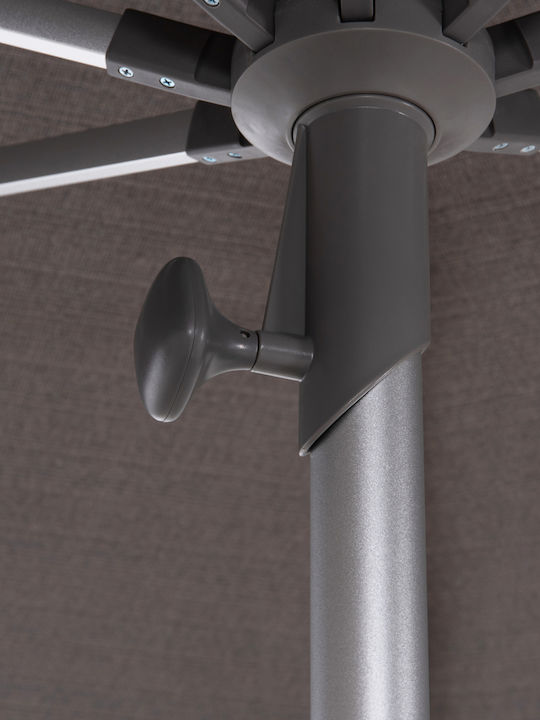 Professional Round Aluminum Parasol Gladell Grey Φ3m