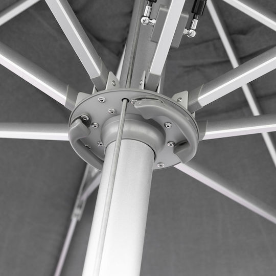 Professional Aluminum Squared Parasol Gladell Grey 3.53x3.53xH3m