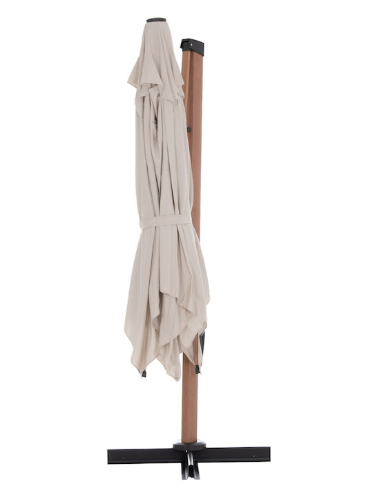 Professional Hanging Squared Aluminum Parasol Javante Beige 2.56x2.56xH2m