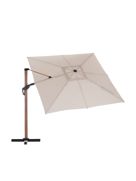Professional Hanging Squared Aluminum Parasol Javante Beige 2.56x2.56xH2m