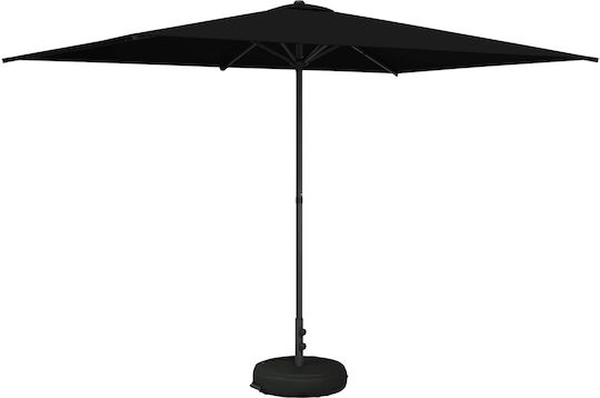 Round Aluminum Garden Parasol Black Diameter 3xHeight 2.28m