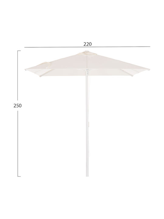 Professional Square Aluminum Ecru Canvas Garden & Terrace Parasol 2.20x2.20xHeight 2.5m