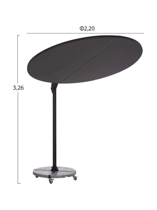 Hanging Circular Aluminum Beige Parasol Φ2.2m
