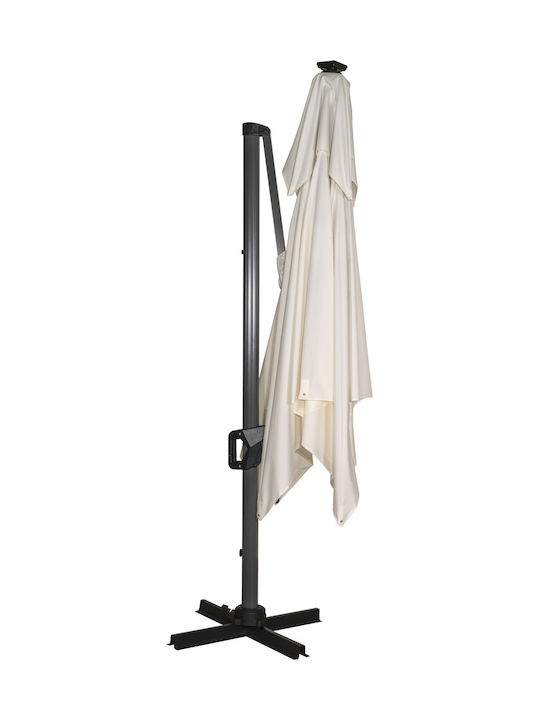 Umbrelă Suspendată Pătrată Din Aluminiu Maro 1x1m