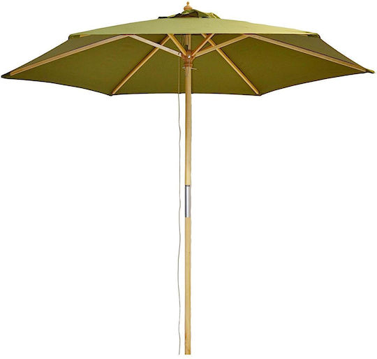 Runde Holzgarten- und Terrassen-Sonnenschirm Khaki Φ2,5m
