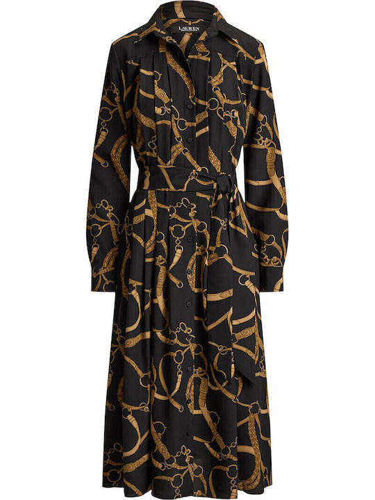 Summer Midi Shirt Dress Black