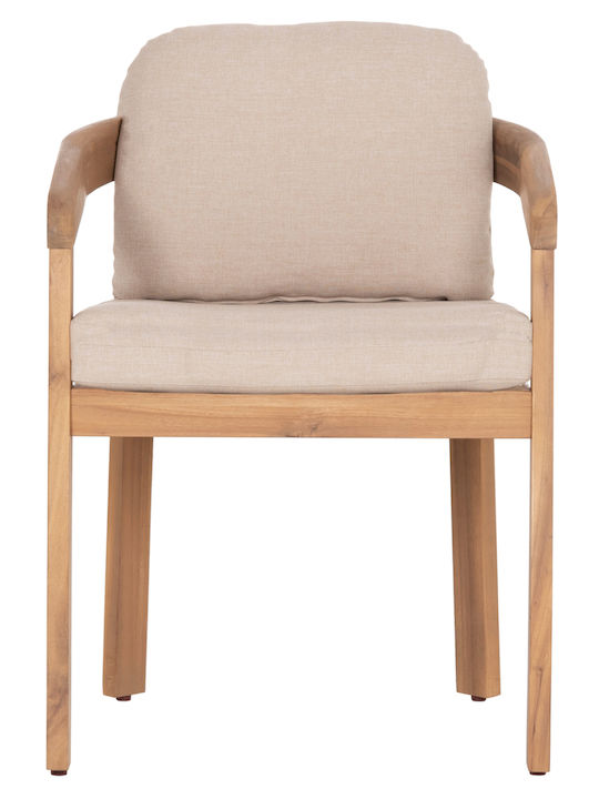Set de Masă Pentru Exterior Cravin 5 Buc Natural cu Perne