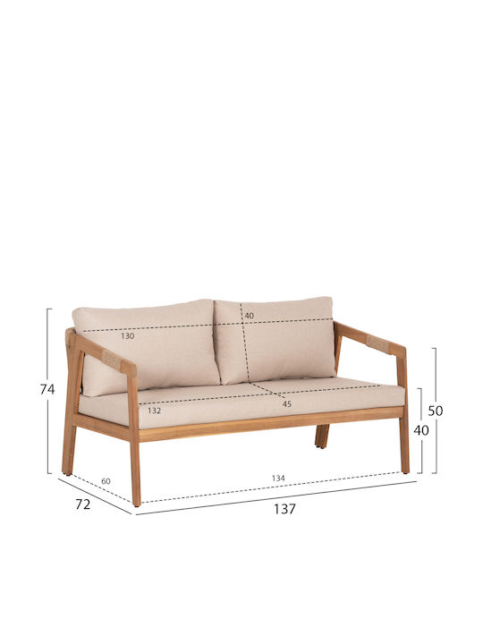 Set de mobilier pentru camera de zi de exterior 4 buc Bej