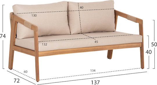 Set de mobilier pentru camera de zi de exterior 4 buc Bej