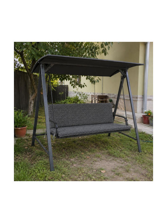 Pucioasa Gartenstuhlkissen Mit Rückenlehne Grau Melange 50x150cm