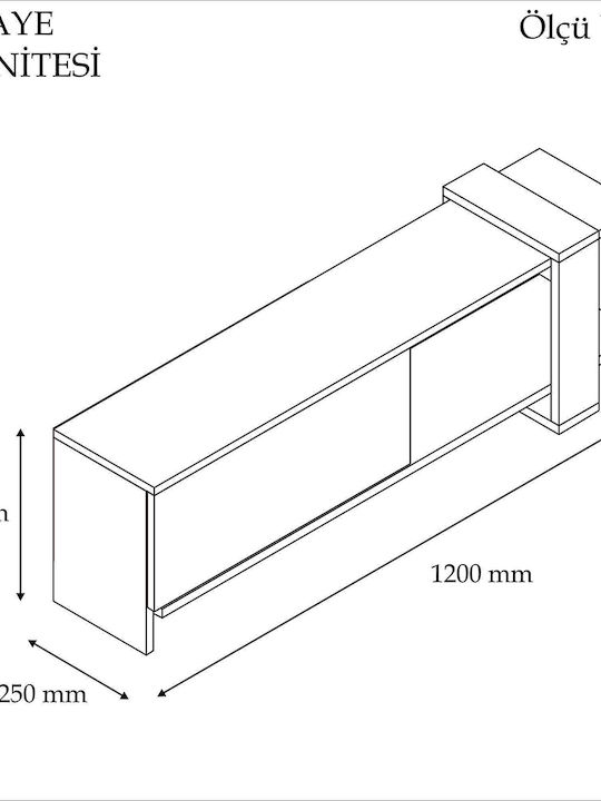 TV Stand Henriette Walnut - White M120xD25xH36.8cm