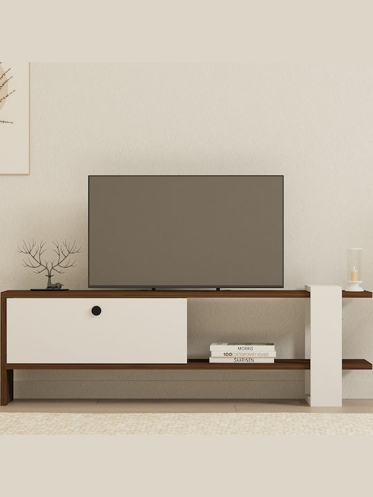 TV Stand Henriette Walnut - White M120xD25xH36.8cm