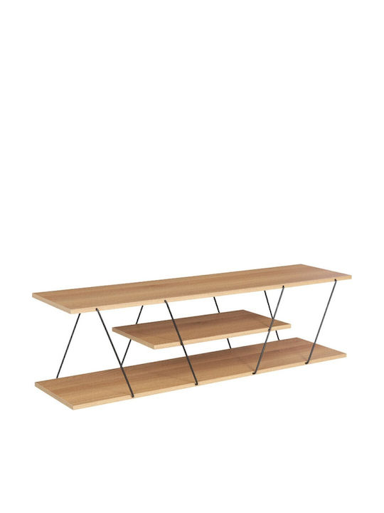 TV Stand Wooden Tars Sonoma / Black L120xW30xH33cm
