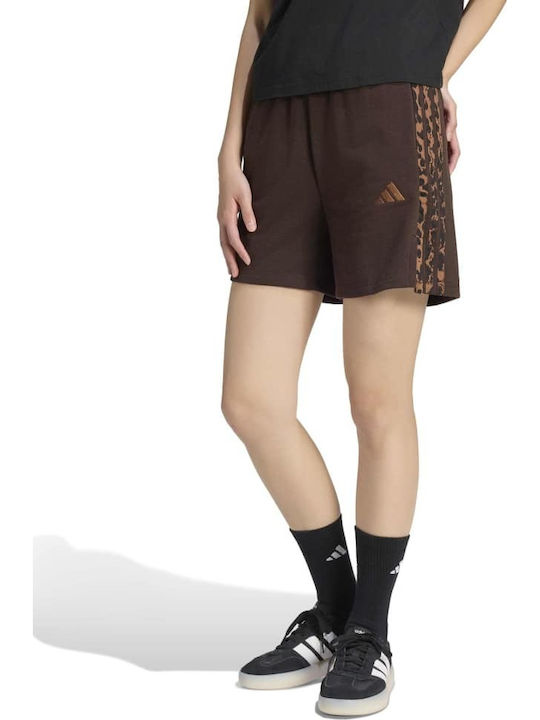 Essentials Women's Activewear Shorts Brown Animal Print