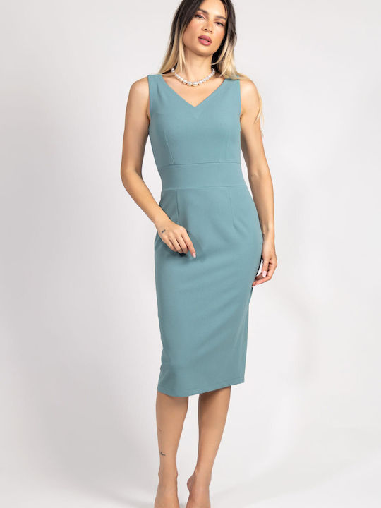 Summer Midi Sleeveless Dress Pistachio