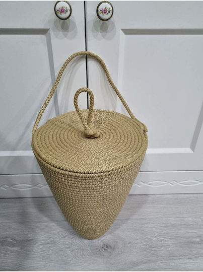 SteweHome Aufbewahrungskorb Stoff mit Deckel Beiges 30x20cm