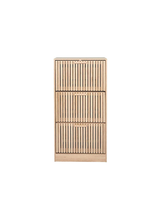 Wooden Shoe Organizer with 3 Shelves Wood 60x24x113cm