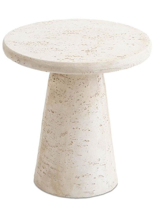 Auxiliary Outdoor Table with Ceramic Surface and Concrete Frame Beige 60x60xcm