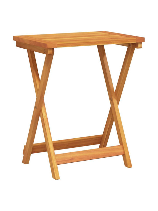 Auxiliary Outdoor Foldable Wood Table Natural 50x36x60cm