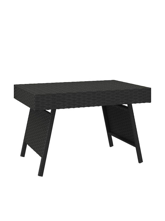 Tisch für kleine Außenbereiche Rattan Zusammenklappbar Schwarz 60x40x38cm