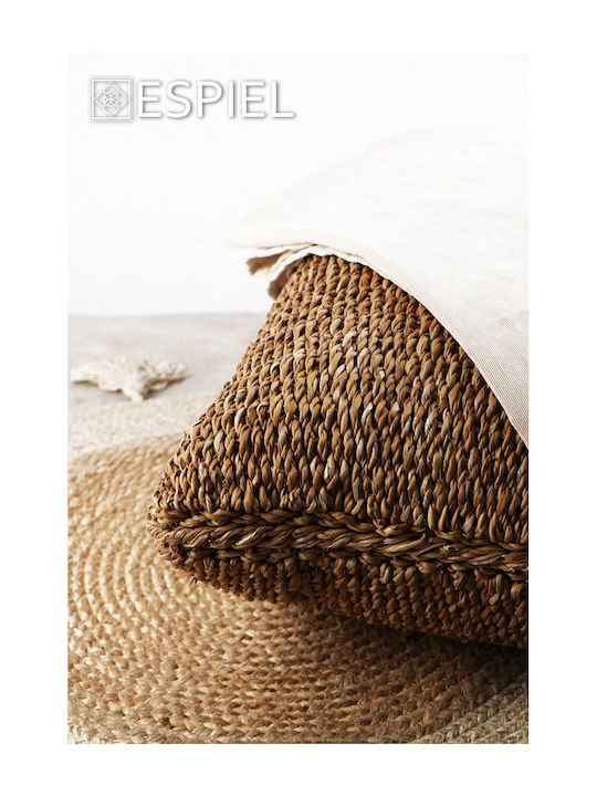 Πουφ Μαξιλάρα Αδιάβροχη Καφέ 60x40x6cm