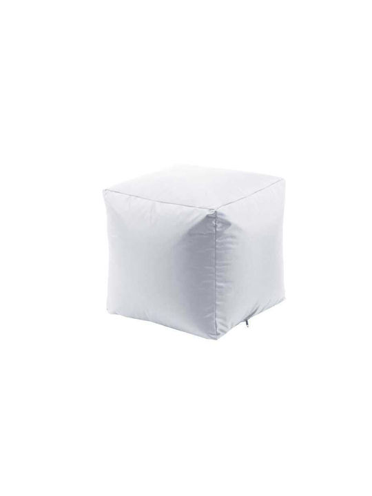 Πολυμορφικό Πουφ Σκαμπό Αδιάβροχο White 45x45x45cm