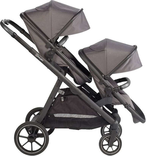 BabyGo Duo Ρυθμιζόμενο Καρότσι για Δίδυμα Kατάλληλο για Nεογέννητο Καφέ 7803