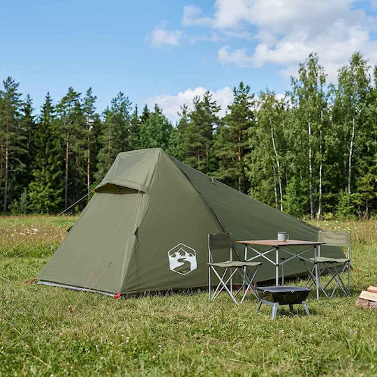 vidaXL Σκηνή Camping Ορειβασίας Χακί 4 Εποχών Αδιάβροχη 3000mm 215x100x90εκ.