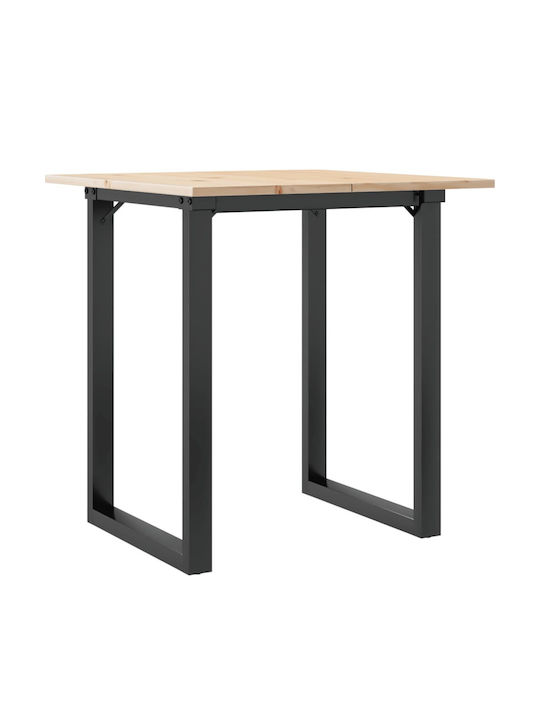 Square Table Dining Room from Solid Wood & Metal Coffee 60x60x75cm