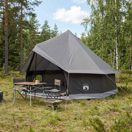 vidaXL Campingzelt Teepee Grau 4 Jahreszeiten 400x400x250cm