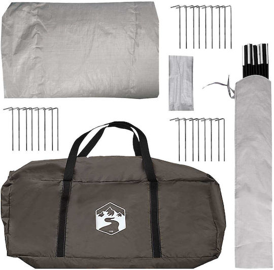 vidaXL Campingzelt Teepee Grau 4 Jahreszeiten 400x400x250cm