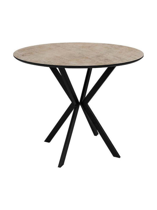 Round Dining Table with Stone Surface Cosmos 90x90cm