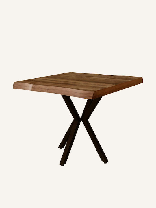 Safir Τραπέζι Τραπεζαρίας Ξύλινο Καφέ 87x80x75εκ.