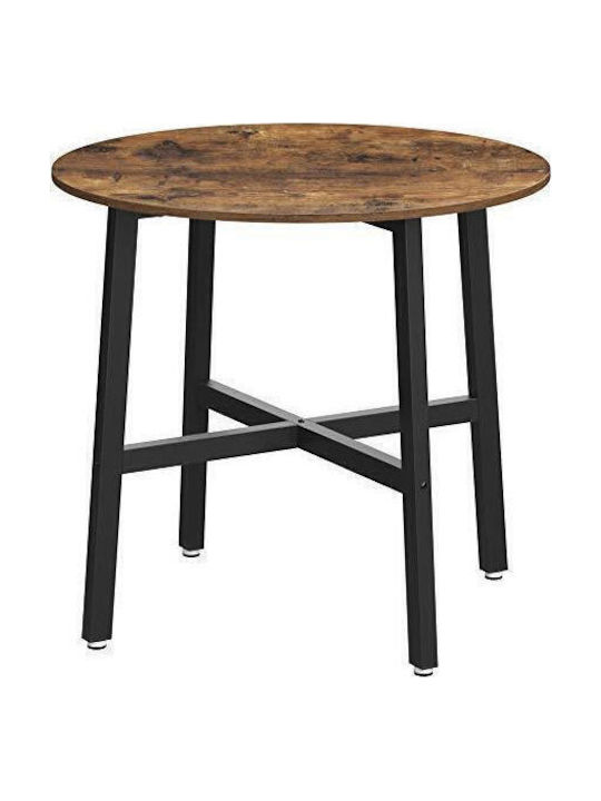 Table Kitchen Wooden with Metal Frame 80x75cm