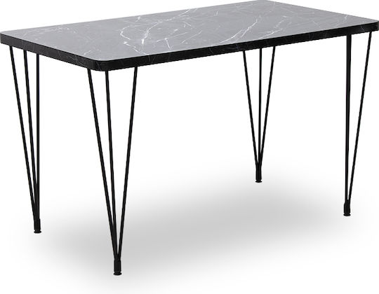 Roger Τραπεζαρίας Μαύρο 120x70x75εκ.