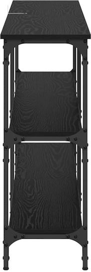 Console Table of Wood & Metal Black Beech L150xW29xH75cm