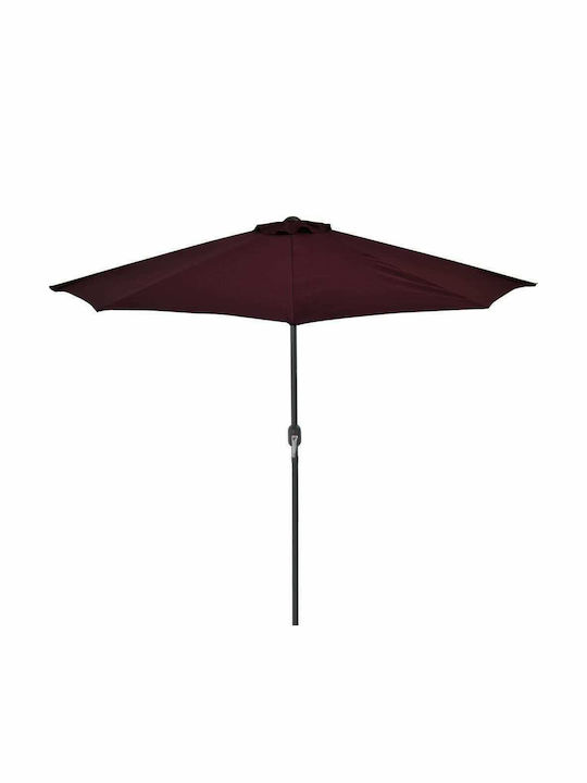 Round Aluminum Burgundy Garden & Terrace Parasol Φ2.7xΥ2.45m