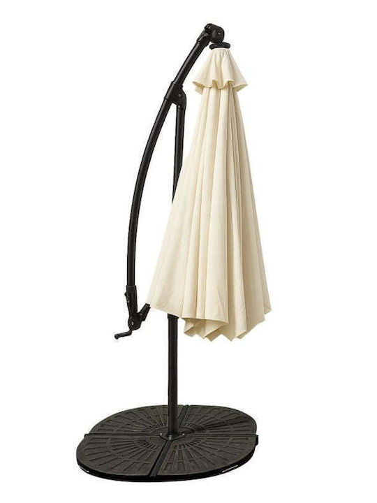 Hanging Aluminum Garden Parasol Beige 3x3m