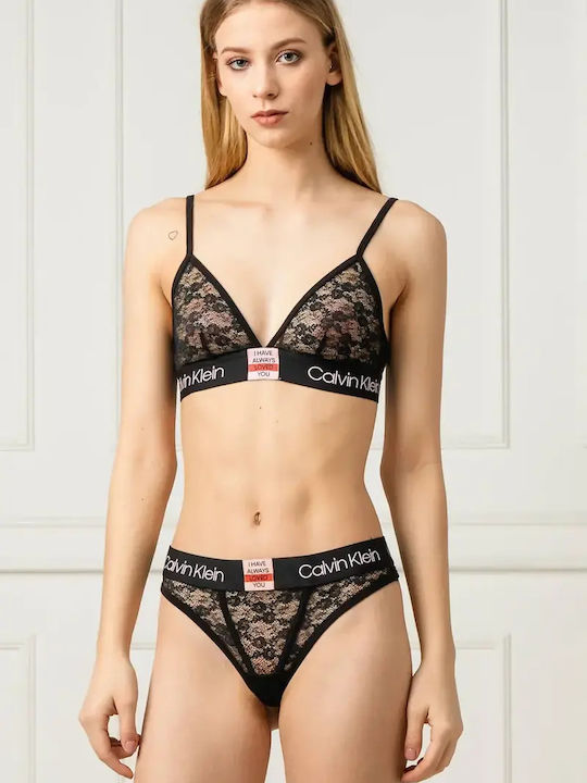 Calvin Klein Бралет Бра F5670-bk-xs 31-22 Кант Прозрачен Xs Черен