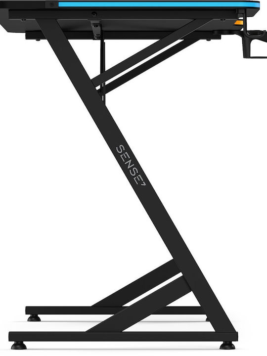 Γραφείο Gaming Volt Ξύλινο Μαύρο με LED 120x60εκ.