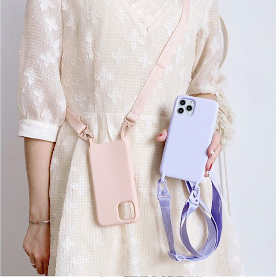 Sonique Carryhang Liquid Strap Задна корица Силикон 0.5мм с Каишка Бордо (Galaxy S20+)