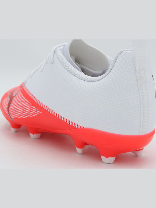 7 Play FG/AG Kids Soccer Cleats With Molded Studs White